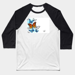 Background with Monarchs and Morpho Baseball T-Shirt